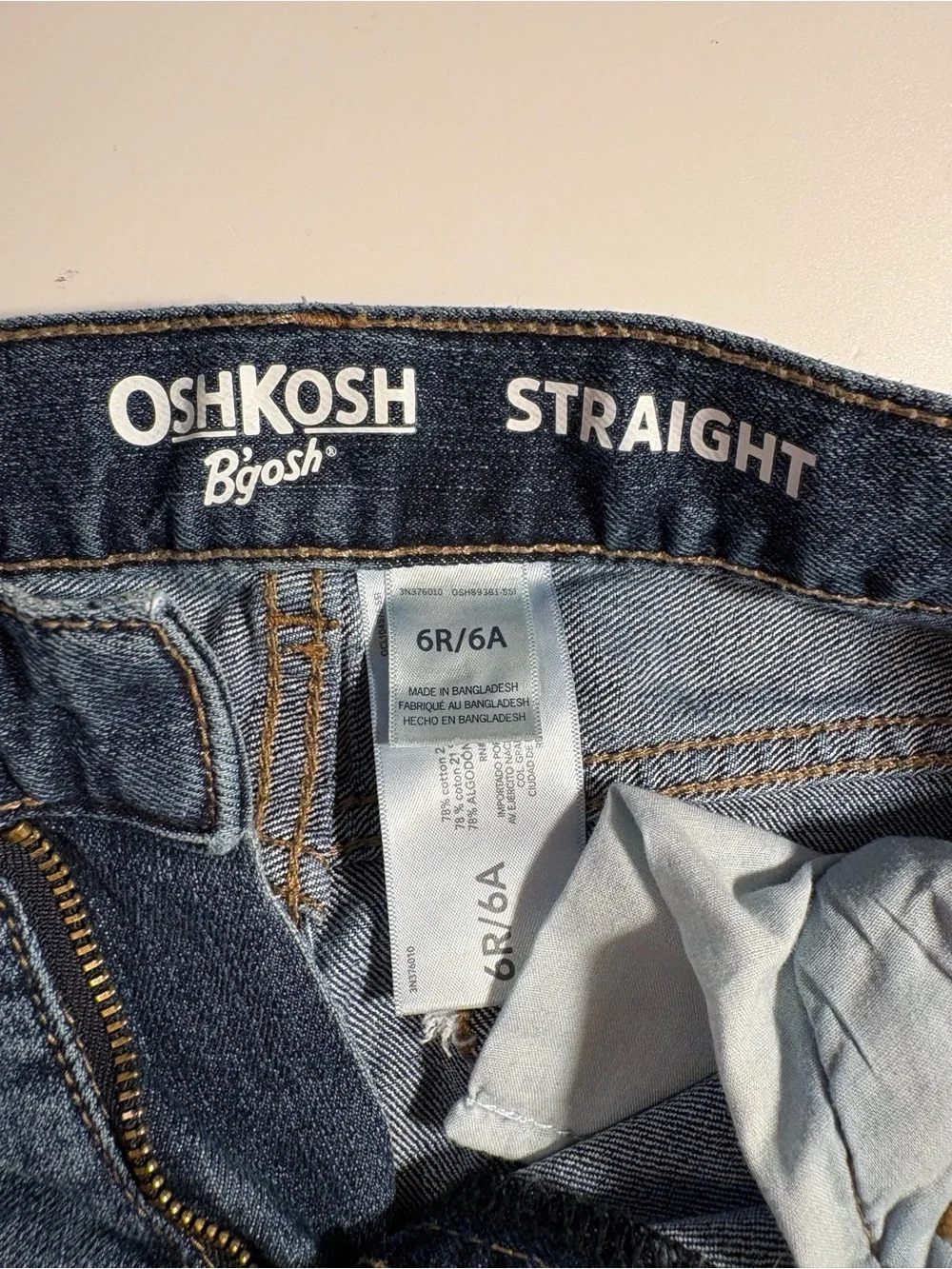 OshKosh B'gosh Kids Dark Blue Straight-Leg Jeans size 6 regular